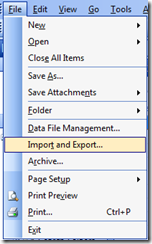 Outlook-Import and Export