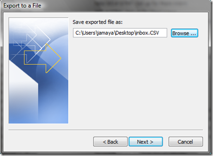 Saving Outlook data