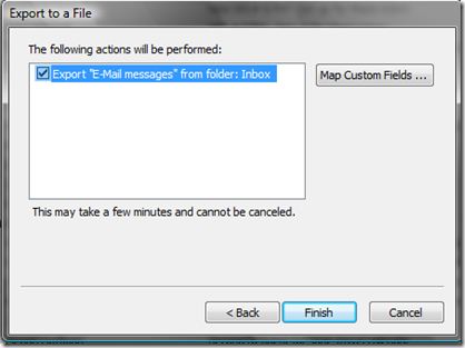 Outlook Export-saving file