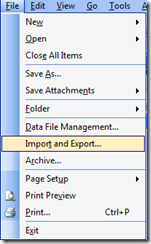 Outlook Import and Export 