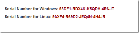 Serial Numbers for windows and linux