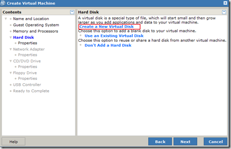 Vmware server-create hard drive size