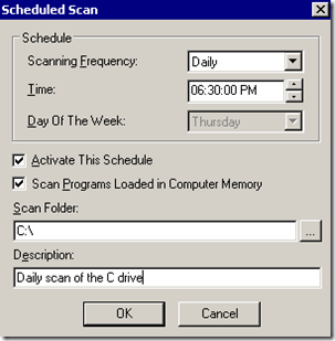 schedule scan 