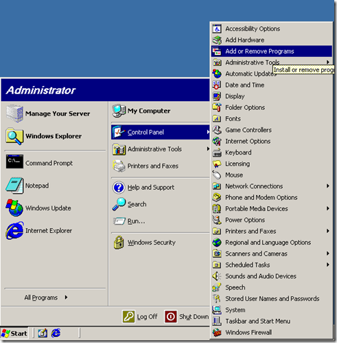 Add or Remove programs path