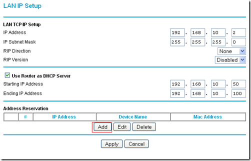 LAN IP address