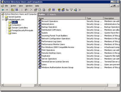 Active Directory Users and Computers 