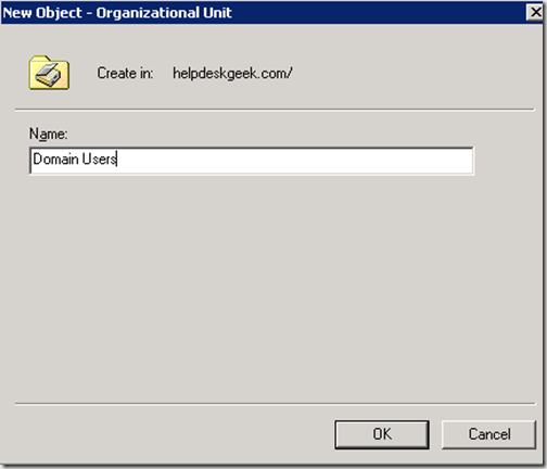 New Object-Organization units