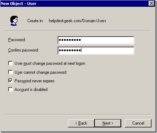 Active directory password window