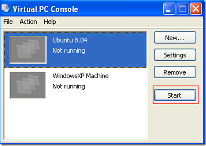 Virtual PC console