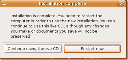 Installation complete ubuntu