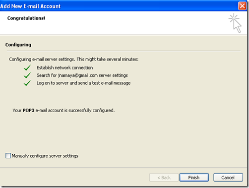Add New Mail Account - setup