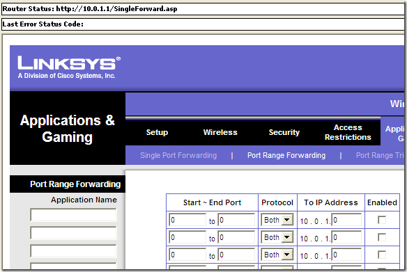 port forwarding