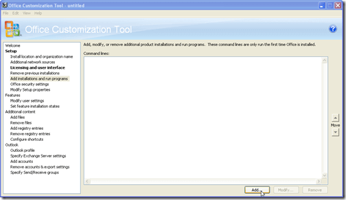 add installations and run programs