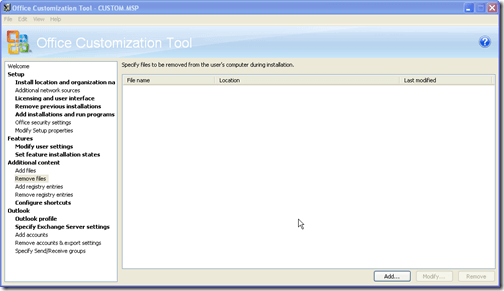 remove files