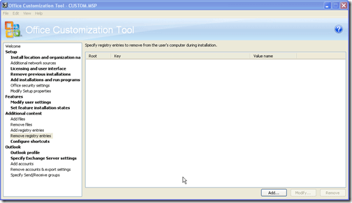 remove registry keys