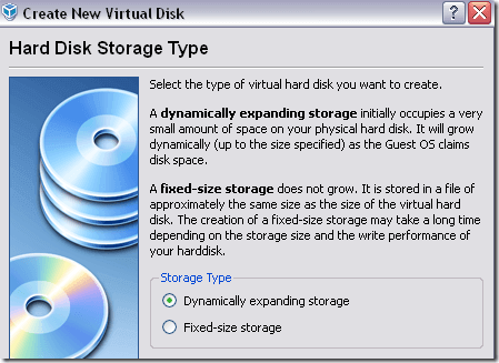 dynamically expanding storage virtualbox