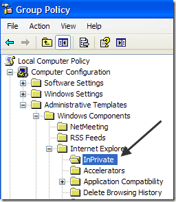 Step 3: Now on the right-hand side, go ahead and double-click Turn off InPrivate Browsing and choose Enabled.