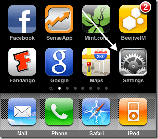 Home screen