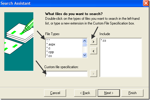 search files for text