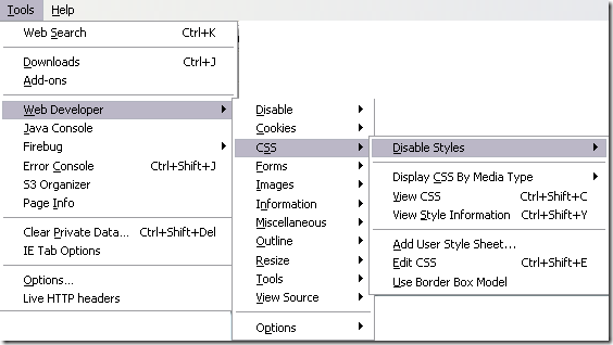 web developer addon firefox