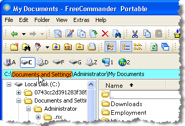 Selecting a directory in the path