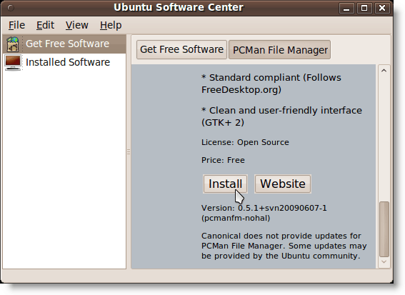 Installing PCMan