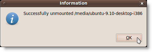 Successfully unmounted ISO