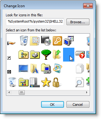 Change Icon dialog box