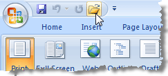 Open command added to Quick Access Toolbar