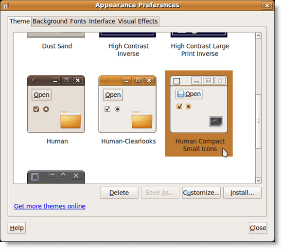 Appearance Preferences dialog box