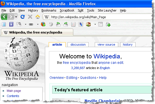Wikipedia websie