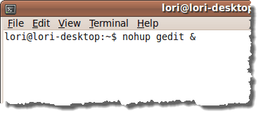 Using the nohup command