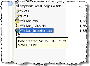 Starting the WikiTaxi Importer