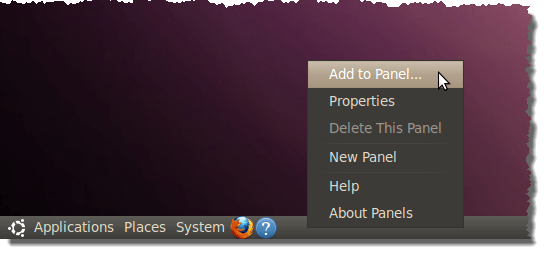 Add to Panel option for adding the Window List