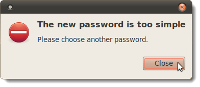 New password is too simple