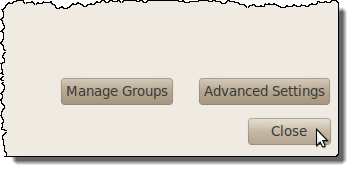 Closing the Users Settings dialog box