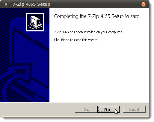 7-Zip installation finished
