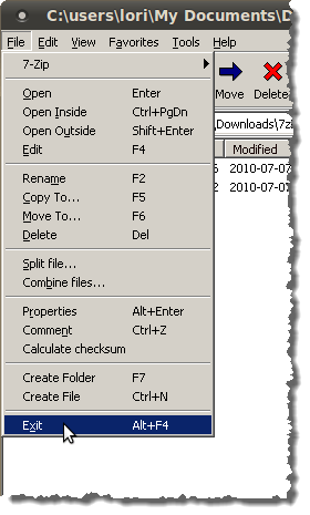 Closing 7-Zip