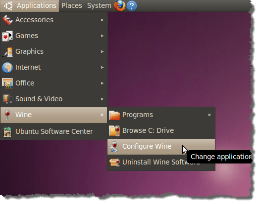 Configure Wine option