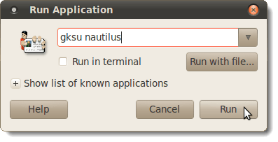 Running Nautilus using gksu