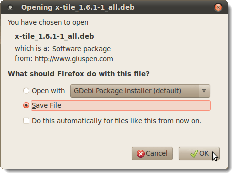 Opening the .deb file