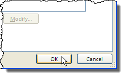 Closing the Excel Options dialog box