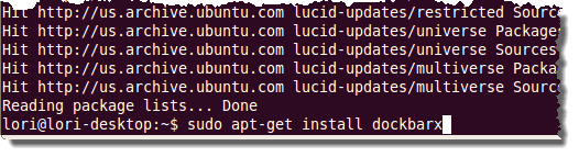 Command to install DockBarX