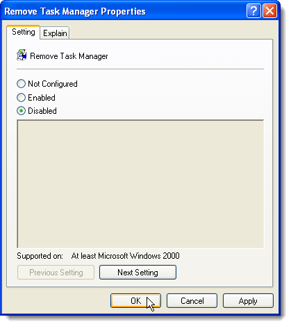 Disabling Remove Task Manager