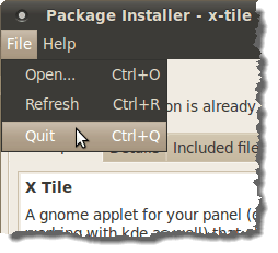 Closing the Package Installer