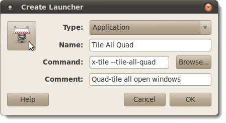 Create Launcher dialog box - Icon button