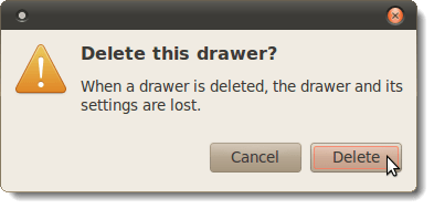 Delete this drawer confirmation dialog box