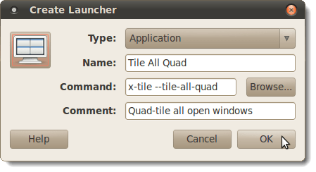 Closing the Create Launcher dialog box