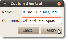 Creating a custom Tile All Quad shortcut