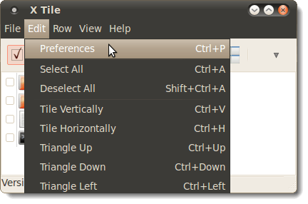 Opening Preferences in X Tile